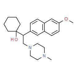 ChemSpider 2D Image | 1-[1-(6-Methoxy-2-naphthyl)-2-(4-methyl-1-piperazinyl)ethyl]cyclohexanol | C24H34N2O2
