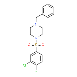 ChemSpider 2D Image | 1-Benzyl-4-[(3,4-dichlorophenyl)sulfonyl]piperazine | C17H18Cl2N2O2S