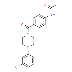 ChemSpider 2D Image | N-(4-{[4-(3-Chlorophenyl)-1-piperazinyl]carbonyl}phenyl)acetamide | C19H20ClN3O2