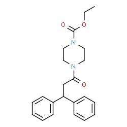 ChemSpider 2D Image | Ethyl 4-(3,3-diphenylpropanoyl)-1-piperazinecarboxylate | C22H26N2O3