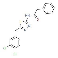 ChemSpider 2D Image | N-[5-(3,4-Dichlorobenzyl)-1,3,4-thiadiazol-2-yl]-2-phenylacetamide | C17H13Cl2N3OS