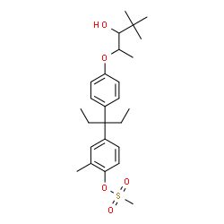 ChemSpider 2D Image | 4-(3-{4-[(3-Hydroxy-4,4-dimethyl-2-pentanyl)oxy]phenyl}-3-pentanyl)-2-methylphenyl methanesulfonate | C26H38O5S
