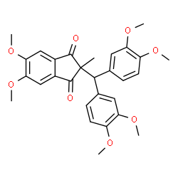 ChemSpider 2D Image | 2-[Bis(3,4-dimethoxyphenyl)methyl]-5,6-dimethoxy-2-methyl-1H-indene-1,3(2H)-dione | C29H30O8