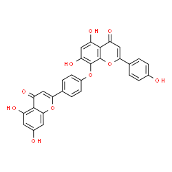 ChemSpider 2D Image | 8-[4-(5,7-Dihydroxy-4-oxo-4H-chromen-2-yl)phenoxy]-5,7-dihydroxy-2-(4-hydroxyphenyl)-4H-chromen-4-one | C30H18O10