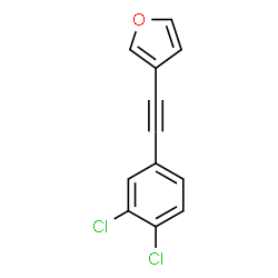 ChemSpider 2D Image | 3-[(3,4-Dichlorophenyl)ethynyl]furan | C12H6Cl2O