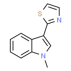 ChemSpider 2D Image | 1-Methyl-3-(2-thiazolyl)-1H-indole | C12H10N2S