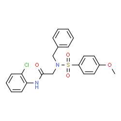 ChemSpider 2D Image | N~2~-Benzyl-N-(2-chlorophenyl)-N~2~-[(4-methoxyphenyl)sulfonyl]glycinamide | C22H21ClN2O4S