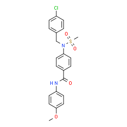 ChemSpider 2D Image | 4-[(4-Chlorobenzyl)(methylsulfonyl)amino]-N-(4-methoxyphenyl)benzamide | C22H21ClN2O4S