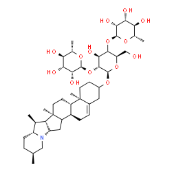 ChemSpider 2D Image | (14xi)-Solanid-5-en-3-yl 6-deoxy-alpha-L-mannopyranosyl-(1->2)-[6-deoxy-alpha-L-mannopyranosyl-(1->4)]-(4xi)-beta-D-xylo-hexopyranoside | C45H73NO14