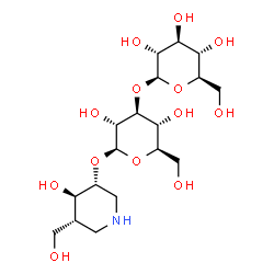 ChemSpider 2D Image | (3R,4R,5R)-4-Hydroxy-5-(hydroxymethyl)-3-piperidinyl 3-O-beta-D-glucopyranosyl-beta-D-glucopyranoside | C18H33NO13