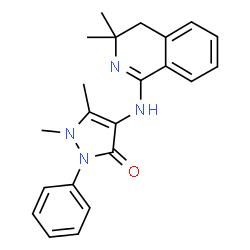 ChemSpider 2D Image | 4-[(3,3-Dimethyl-3,4-dihydro-1-isoquinolinyl)amino]-1,5-dimethyl-2-phenyl-1,2-dihydro-3H-pyrazol-3-one | C22H24N4O