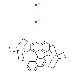 ChemSpider 2D Image | 1,1'-[1,1'-Binaphthalene-2,2'-diylbis(methylene)]bis-1-azoniabicyclo[2.2.2]octane dibromide | C36H42Br2N2