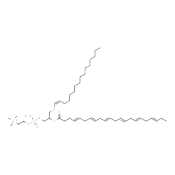ChemSpider 2D Image | (12E,15E,18E,21E,24E,27E)-7-{[(1Z)-1-Hexadecen-1-yloxy]methyl}-4-hydroxy-N,N,N-trimethyl-9-oxo-3,5,8-trioxa-4-phosphatriaconta-12,15,18,21,24,27-hexaen-1-aminium 4-oxide | C46H81NO7P