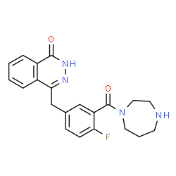 ChemSpider 2D Image | 4-[3-(1,4-Diazepan-1-ylcarbonyl)-4-fluorobenzyl]-1(2H)-phthalazinone | C21H21FN4O2