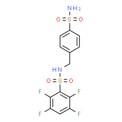 ChemSpider 2D Image | 2,3,5,6-Tetrafluoro-N-(4-sulfamoylbenzyl)benzenesulfonamide | C13H10F4N2O4S2