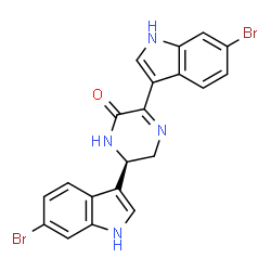 ChemSpider 2D Image | (6R)-3,6-Bis(6-bromo-1H-indol-3-yl)-5,6-dihydro-2(1H)-pyrazinone | C20H14Br2N4O
