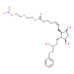 ChemSpider 2D Image | 2-[2-(Nitrooxy)ethoxy]ethyl (5Z)-7-{(1R,2R,3R,5S)-3,5-dihydroxy-2-[(3R)-3-hydroxy-5-phenylpentyl]cyclopentyl}-5-heptenoate | C27H41NO9