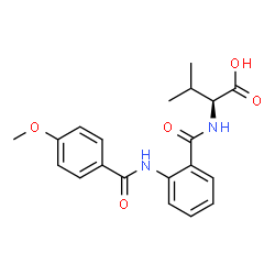ChemSpider 2D Image | N-{2-[(4-Methoxybenzoyl)amino]benzoyl}-L-valine | C20H22N2O5