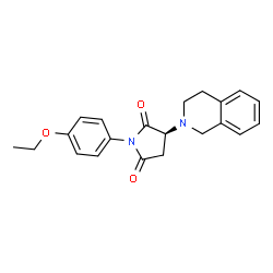ChemSpider 2D Image | (3S)-3-(3,4-Dihydro-2(1H)-isoquinolinyl)-1-(4-ethoxyphenyl)-2,5-pyrrolidinedione | C21H22N2O3