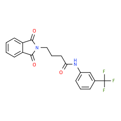 ChemSpider 2D Image | 4-(1,3-Dioxo-1,3-dihydro-2H-isoindol-2-yl)-N-[3-(trifluoromethyl)phenyl]butanamide | C19H15F3N2O3
