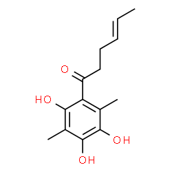 ChemSpider 2D Image | (4E)-1-(2,4,5-Trihydroxy-3,6-dimethylphenyl)-4-hexen-1-one | C14H18O4