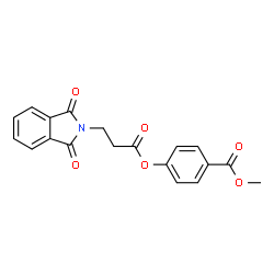 ChemSpider 2D Image | 4-(Methoxycarbonyl)phenyl 1,3-dihydro-1,3-dioxo-2H-isoindole-2-propanoate | C19H15NO6