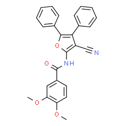 ChemSpider 2D Image | N-(3-Cyano-4,5-diphenyl-2-furyl)-3,4-dimethoxybenzamide | C26H20N2O4
