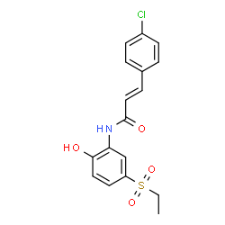 ChemSpider 2D Image | (2E)-3-(4-Chlorophenyl)-N-[5-(ethylsulfonyl)-2-hydroxyphenyl]acrylamide | C17H16ClNO4S
