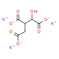 ChemSpider 2D Image | Tripotassium 3-carboxylato-2,3-dideoxypentarate | C6H5K3O7