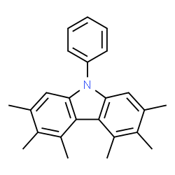 ChemSpider 2D Image | 2,3,4,5,6,7-Hexamethyl-9-phenyl-9H-carbazole | C24H25N