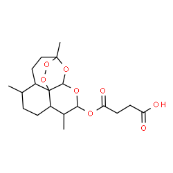 ChemSpider 2D Image | Butanedioic acid, mono(decahydro-3,6,9-trimethyl-3,12-epoxy-12H-pyrano(4,3-j)-1,2-benzodioxepin-10-yl) ester | C19H28O8