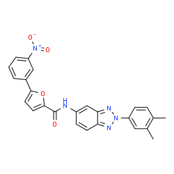 ChemSpider 2D Image | N-[2-(3,4-Dimethylphenyl)-2H-benzotriazol-5-yl]-5-(3-nitrophenyl)-2-furamide | C25H19N5O4