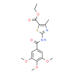 ChemSpider 2D Image | Ethyl 4-methyl-2-[(3,4,5-trimethoxybenzoyl)amino]-1,3-thiazole-5-carboxylate | C17H20N2O6S