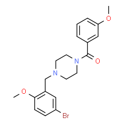 ChemSpider 2D Image | [4-(5-Bromo-2-methoxybenzyl)-1-piperazinyl](3-methoxyphenyl)methanone | C20H23BrN2O3