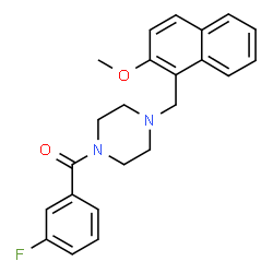 ChemSpider 2D Image | (3-Fluorophenyl){4-[(2-methoxy-1-naphthyl)methyl]-1-piperazinyl}methanone | C23H23FN2O2