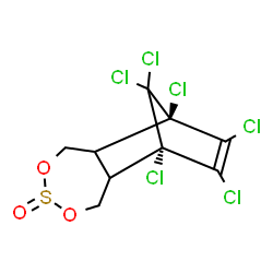 ChemSpider 2D Image | (1R,9S)-1,9,10,11,12,12-Hexachloro-4,6-dioxa-5-thiatricyclo[7.2.1.0~2,8~]dodec-10-ene 5-oxide | C9H6Cl6O3S