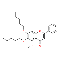 ChemSpider 2D Image | 5-Methoxy-6,7-bis(pentyloxy)-2-phenyl-4H-chromen-4-one | C26H32O5