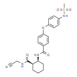 ChemSpider 2D Image | N-{(1S,2R)-2-[(Cyanomethyl)carbamoyl]cyclohexyl}-4-{4-[(methylsulfonyl)amino]phenoxy}benzamide | C23H26N4O5S