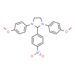 ChemSpider 2D Image | 1,3-Bis(4-methoxyphenyl)-2-(4-nitrophenyl)imidazolidine | C23H23N3O4