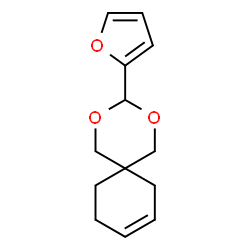 ChemSpider 2D Image | 3-(2-Furyl)-2,4-dioxaspiro[5.5]undec-8-ene | C13H16O3