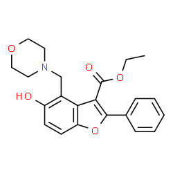ChemSpider 2D Image | Ethyl 5-hydroxy-4-(4-morpholinylmethyl)-2-phenyl-1-benzofuran-3-carboxylate | C22H23NO5