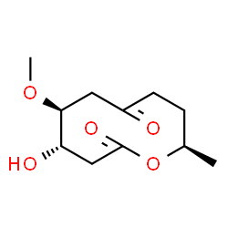 ChemSpider 2D Image | (4S,5S,10R)-4-Hydroxy-5-methoxy-10-methyl-2,7-oxecanedione | C11H18O5
