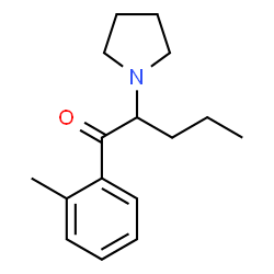ChemSpider 2D Image | 1-(2-Methylphenyl)-2-(1-pyrrolidinyl)-1-pentanone | C16H23NO