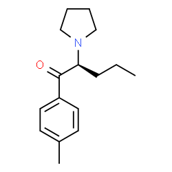 ChemSpider 2D Image | (2S)-1-(4-Methylphenyl)-2-(1-pyrrolidinyl)-1-pentanone | C16H23NO
