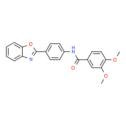 ChemSpider 2D Image | N-[4-(1,3-Benzoxazol-2-yl)phenyl]-3,4-dimethoxybenzamide | C22H18N2O4