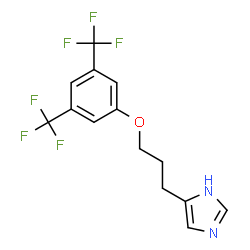 ChemSpider 2D Image | 5-{3-[3,5-Bis(trifluoromethyl)phenoxy]propyl}-1H-imidazole | C14H12F6N2O