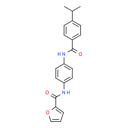 ChemSpider 2D Image | N-{4-[(4-Isopropylbenzoyl)amino]phenyl}-2-furamide | C21H20N2O3
