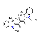 InChI=1/C27H33N2/c1-7-28-22-16-11-9-14-20(22)26(3,4)24(28)18-13-19-25-27(5,6)21-15-10-12-17-23(21)29(25)8-2/h9-19H,7-8H2,1-6H3/q+1