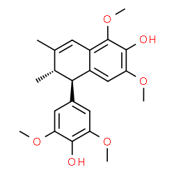 ChemSpider 2D Image | (5R,6S)-5-(4-Hydroxy-3,5-dimethoxyphenyl)-1,3-dimethoxy-6,7-dimethyl-5,6-dihydro-2-naphthalenol | C22H26O6