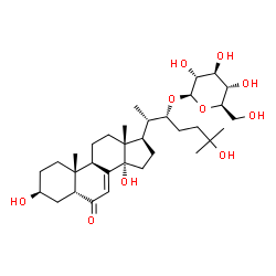 ChemSpider 2D Image | (3beta,5beta,22R)-3,14,25-Trihydroxy-6-oxocholest-7-en-22-yl beta-D-glucopyranoside | C33H54O10